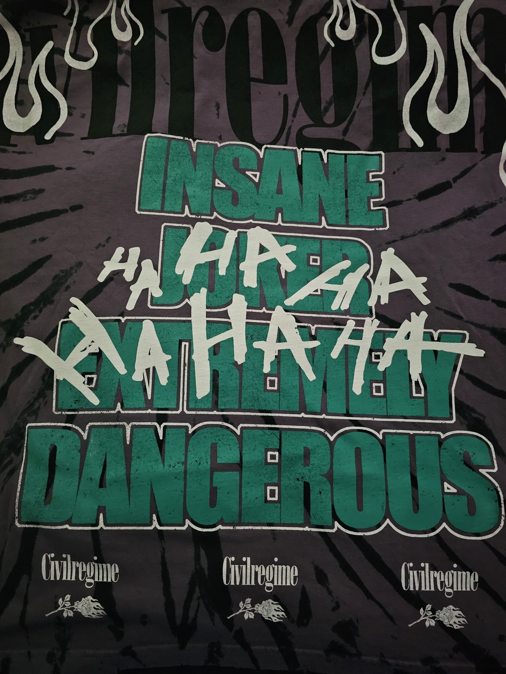 Civil Regime x Batman The Joker Graphic Tee Purple Tie Dye Size Large